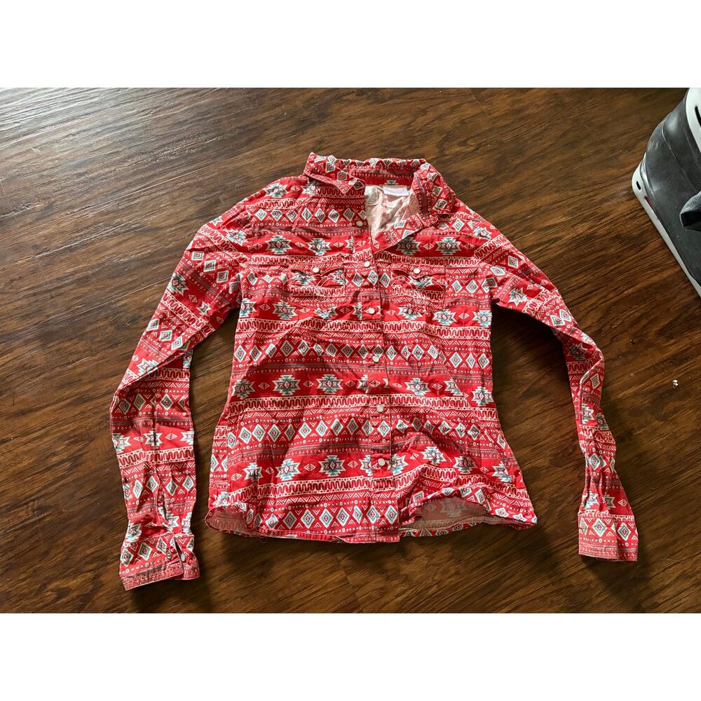 Panhandle girls xlarge western button front shirt